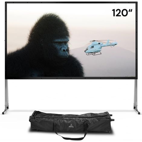 Écran de projecteur d'extérieur Pliable de 150" avec Support, Gain 1,3 mm, écran Portable pour projecteurs UST, 4K à Courte et Longue Distance (PF150) (MW-PF120) (1/5)