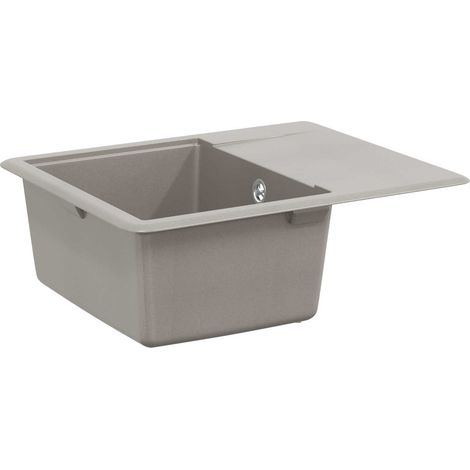 Waschbecken Grau 560 x 460 mm 80% Quarz und 20% Harz