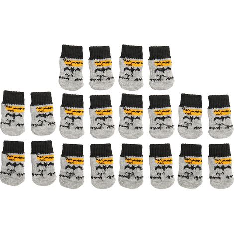 Lot de 5 paires de chaussettes de Noël pour chien en coton résistant aux griffures, antidérapantes et élastiques, protégeant les pattes des chiens et chats pour l'automne et l'hiver (taille M). (1/5)
