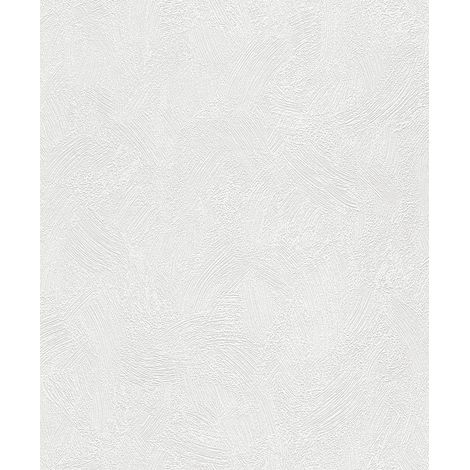 Rasch Vliestapete 173413 Wallton überstreichbares uni weiß 10,05 x 0,53 m Vliestapeten (1/3)