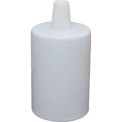 Kit cache douille métal cylindrique + douille E27 blanche- Tibelec (1/3)