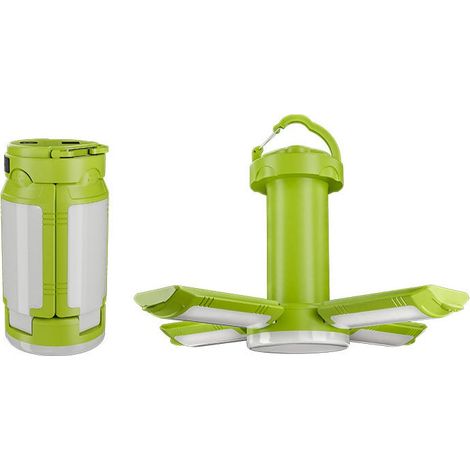 Lanterne de camping pliable, 4 lumières, étanche IPX4, avec affichage numérique LED, idéale en cas de panne de courant ou d'urgence, verte (1/5)