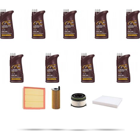 Kit tagliando 4 FILTRI e 9L OLIO compatibile con Mercedes Classe V II (447) 250 CDI 140kw Dal 2019