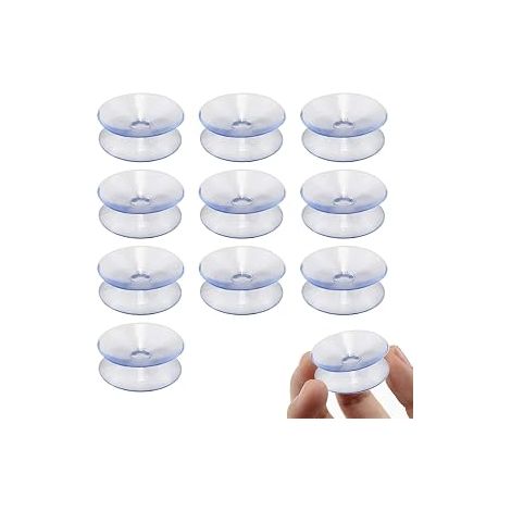 20 ventose biadesive, ventose biadesive in plastica, ventose biadesive trasparenti, ventose biadesive in silicone, ventose in PVC, ideali per uso esterno, cucina, bagno (1/5)