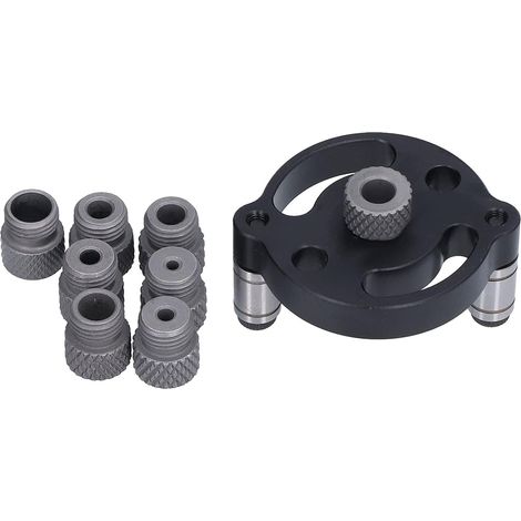 GROOFOO Localisateur de perforateur, Douille de perçage Cr12 avec 8 bagues de forage 3/4/5/6/7/8/9/10mm, Perforateur vertical Gabarit de perçage avec douilles de guidage pour trous de poinçonnage (1/5)