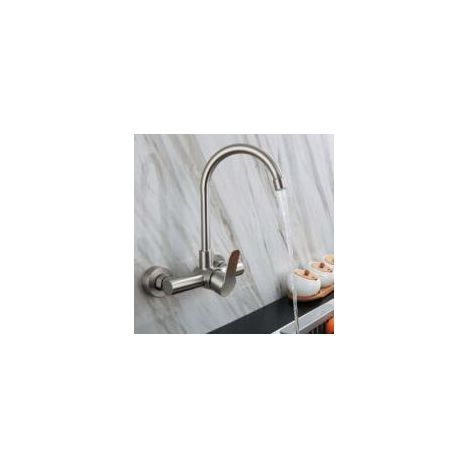 Robinet eau chaude et froide, robinet en inox, robinet de cuisine, adapté pour la cuisine, le balcon et la salle de bain, 200280mm