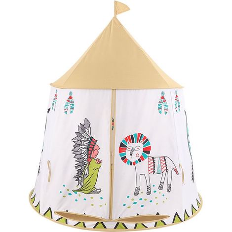 Tienda de campaña para niños pequeños,Tienda plegable portátil,Tienda cónica india,116116130 cm,Estilo 1 (1/5)