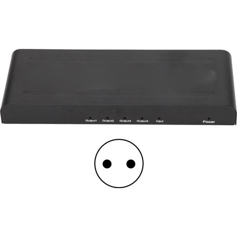 Amplificateur de Distribution HDMI 4K 60Hz 4 Ports, Splitter 1x4, Alimentation 100‑240V EU (1/5)