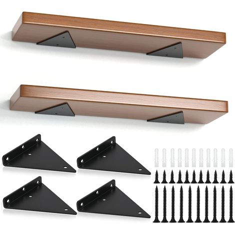 4 Pack Triangle Shelf Brackets, 14CM Iron Floating Shelf Brackets, Metal Wall Mounted Shelf Bracket for DIY Open Shelves (1/5)