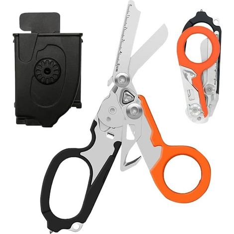 Tijeras multifuncionales 6 en 1 para traumatismos - Tijeras de emergencia - Tijeras de rescate - Tijeras multifuncionales - Alicates plegables para primeros intervinientes (1/5)