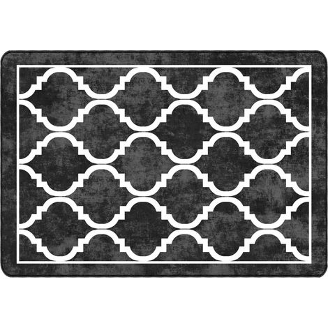 Maison Exclusive - Teppich Waschbar Schwarz und Weiß 160x230 cm