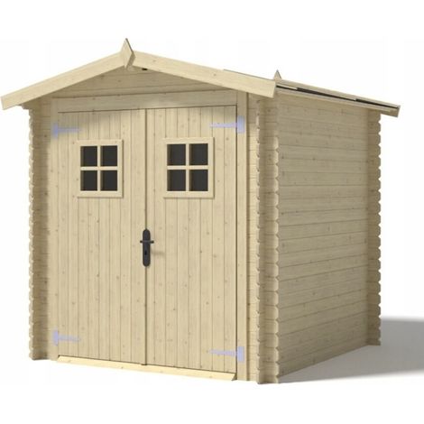 Casetta da giardino in legno - 4m2 - 2x2m - 19mm - colore: naturale - DOM565 (1/4)