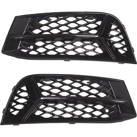 Grille centrale en maille nid d'abeille, 2 pièces de grille de pare-chocs avant finition noire brillante compatible avec A3 Sedan 2017-2020, 8V5807681AA 8V5807682AA (1/5)