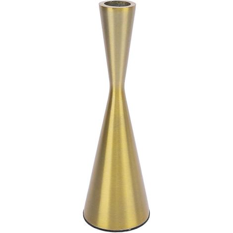 Geometrischer Kerzenhalter aus Aluminium, goldfarben, für 3 cm Kerzen, Größe S 6 x 19 cm / 2,3 Zoll