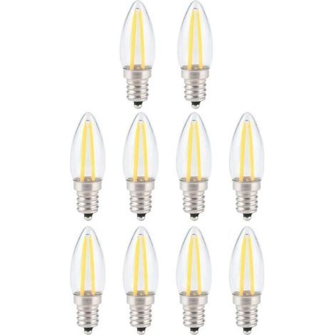 Lampadina a filamento LED retrò dimmerabile, attacco E12, 2W, luce bianca calda, con protezione per gli occhi. (1/5)