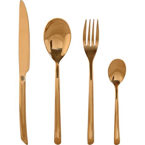 Cuberteria Set 16 Inox 2X0,3X21 2Mm Dorado (1/5)