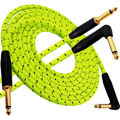 Câble pour instrument de musique Red's Music - Jack 6,3 mm / Jack 6,3 mm coudé - Câble tressé FOP - GCF1230TB - 3 m (1/5)