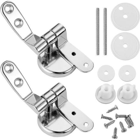 Kit de Réparation pour Couvercle de Toilette - JINFGERNE - Charnières Réglables et Outils Inclus, Compatible avec la Plupart des Toilettes, Installation Facile, Matériaux Durables (1/5)