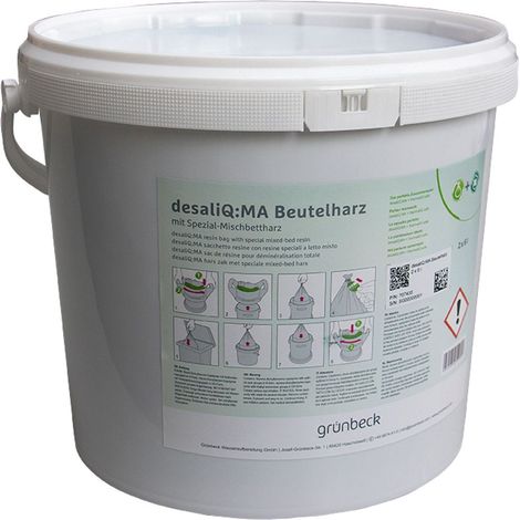 Grünbeck Resina a letto misto desaliQ resina in sacchi 2 x 6 l in secchio ermetico, 707435
