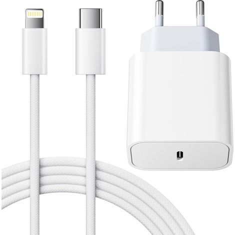 Caricabatterie rapido da 25 W per iPhone e cavo da 2 m, 【Certificato MFi】 Caricabatterie rapido per iPhone 14/14 Plus/14 Pro/14 Pro Max/13/12/11/SE/Mini/X/XS/XR SE 8 7 6, spina USB C e cavo di aliment (1/5)