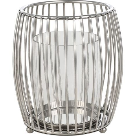 EGLO LIVING Windlicht Rumoi, klassische Tischdeko, Deko für Wohnzimmer, Schlafzimmer und Flur, Kerzenhalter aus Metall in Chrom und Glas, Teelichthalter 22,5 cm (1/5)