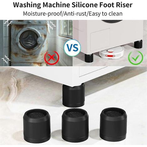 Patins anti-vibrations pour machine à laver avec ventouse puissante, antidérapants - Noir (1/5)