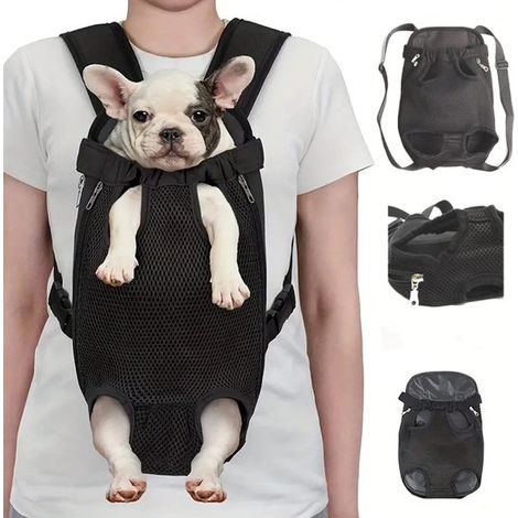 Zaino per gatti, zaino per gatti con aperture per le zampe, zaino per cani con cinghia pettorale, zaino per cani e gatti, borsa da viaggio per animali domestici, zaino con quattro scomparti (1/5)