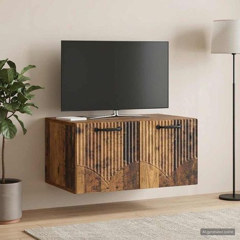 Wandmontierter TV-Schrank Altholz 59,5 x 41 x 30 cm (1/5)