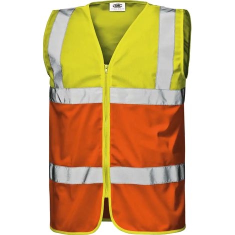 SIR SAFETY SYSTEM NIBBIO Gilet de travail réfléchissant orange et jaune Taille M