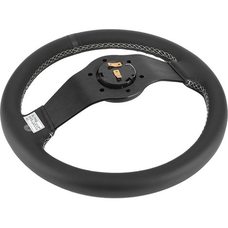Volant Sparco en cuir de 13 pouces avec surpiqûres intérieures grises et cadre noir (modification automobile) (1/5)