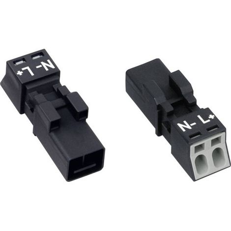 WAGO 890-212 Connettore di alimentazione WINSTA MINI Spina dritta Tot poli: 2 16 A Nero 1 pz. (1/3)