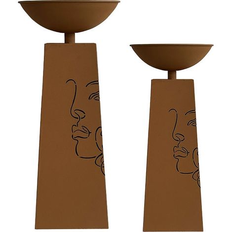 Ensemble 2 vasques plantes visages 82x36cm (1/3)