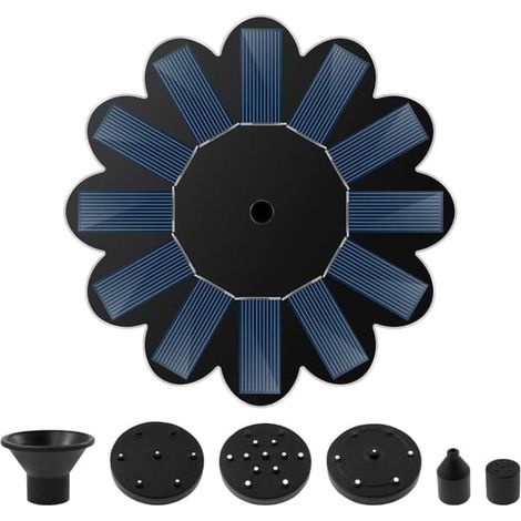 Fontaine solaire d'extérieur de 16 cm, noire. (1/5)