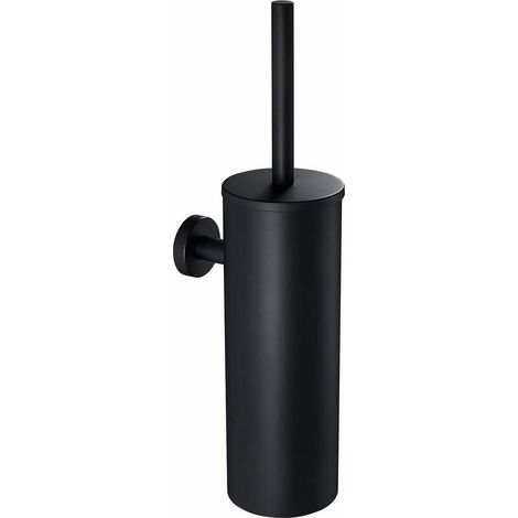 Toilet Brush Stainless Steel Wall Mounted Toilet Brush with Antibacterial Brush Holder Toilet Brush for Toilet(Black) (1/5)