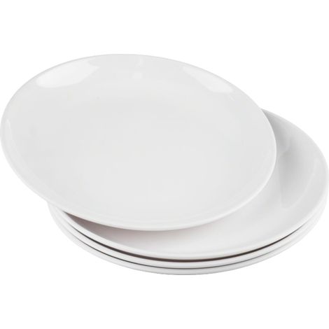 Lot de 6 Assiettes Plates en Mélamine 23 cm Set Assiette Blanche Grande Assiette Ronde pour Cuisine, Salle à Manger (1/5)