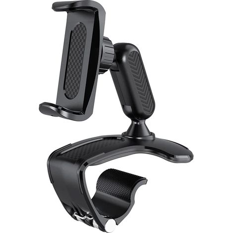 Support de téléphone pour tableau de bord de voiture, fixation par clip sur le tableau de bord, rétroviseur, pare-soleil, support GPS, support de téléphone rotatif (1/5)