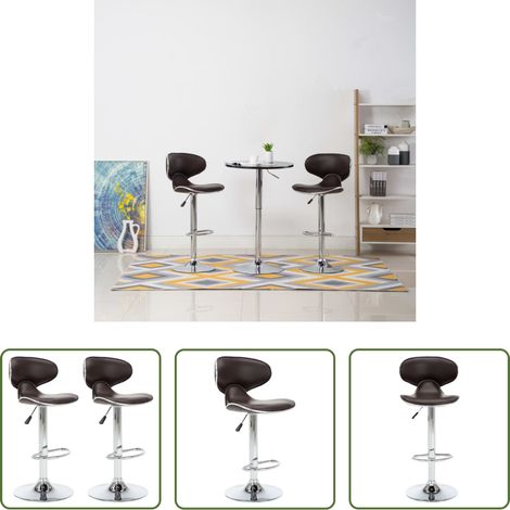 Chaise de bar - Tabourets de bar 2 pcs marron similicuir (1/5)