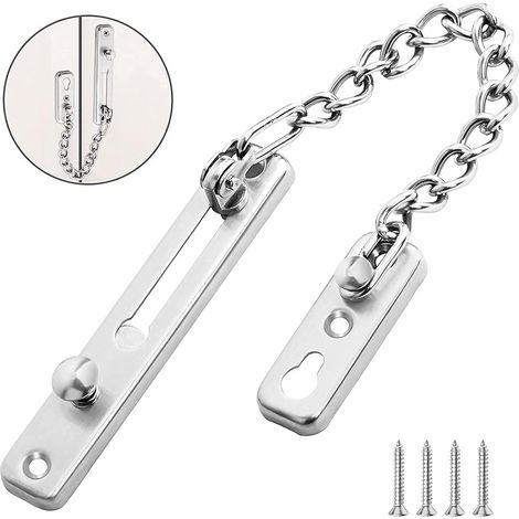 Sicherheitskette für Türen – Sicherheitsschlaufe für Ketten – Sicherheitsbegrenzer – Für Türriegel – Türkette aus Metall – Türriegel für Wohnhäuser – Türriegel für Hotels – AquaForge (1/5)