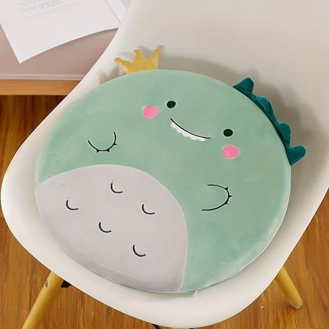Coussin chaud pour l'automne et l'hiver, coussin rond mignon avec motif chat souvenir pour chaise de bureau, chambre d'étudiant ou autre. (1/5)