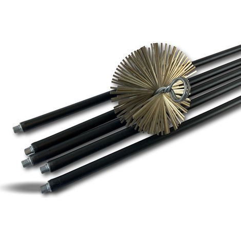 Kit ramonage classique conduit non gainé Hérisson acier 5 cannes de 1,4 m Ø 180 mm - Kit classique acier court (1/5)
