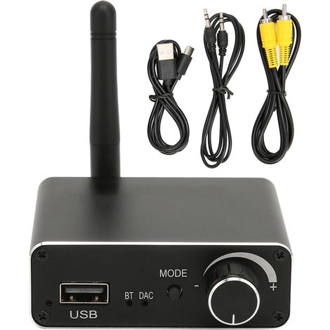 Convertisseur DAC Bluetooth D18, récepteur audio numérique-analogique, lecture clé USB, réglage du volume (1/5)