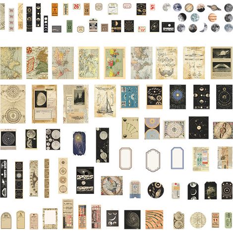 Lot de 200 autocollants vintage pour scrapbooking, décoration rétro, pour albums, agendas et projets DIY