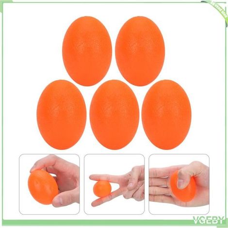 Balle de préhension à main - FAFEICY - Forme d'œuf (ovale) - Silicone - Lot 5 - Rééducation & musculation (1/5)