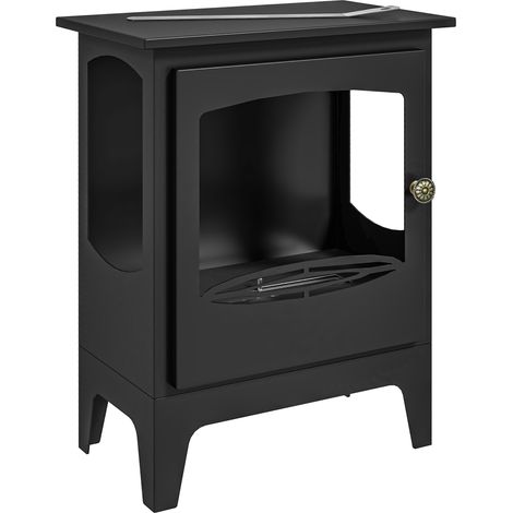 Cheminée éthanol sur pied, design moderne, réservoir 1,2L, couverture 25 m², dimensions 39 x 26 x 54 cm, noir (1/5)