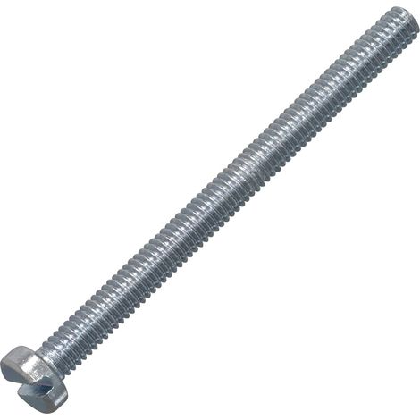 Lot de 20 Vis à métaux à tête cylindrique M4x50 mm à empreinte fendue S - boulon d'assemblage - DIN 84 - dureté 4.8 - en acier zingué - couleur argent (1/5)