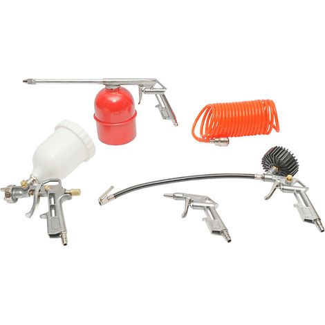 Set 5 pezzi per aria compressa: verniciatura, soffiaggio e gonfiaggio (1/5)