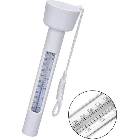 Thermomètre de piscine 185 mm, thermomètre portable, indicateur de température flottant, accessoires pour fontaines, piscines et spas