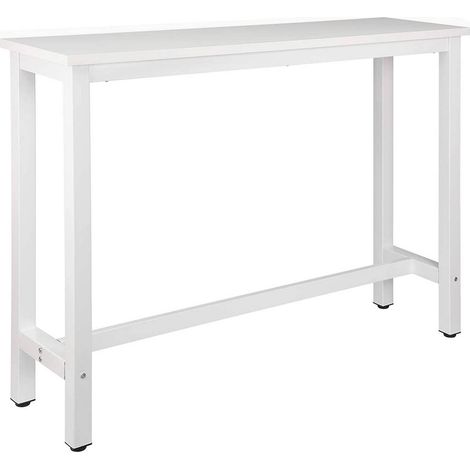 WOLTU 1x Bartisch Bistrotisch Stehtisch Esstisch, Metallgestell, Tischplatte aus MDF weiß
