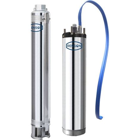POMPE FORAGE 4'' 200L/MIN 12E INOX MOTEUR EAU TRI 1,5KW RENSON
