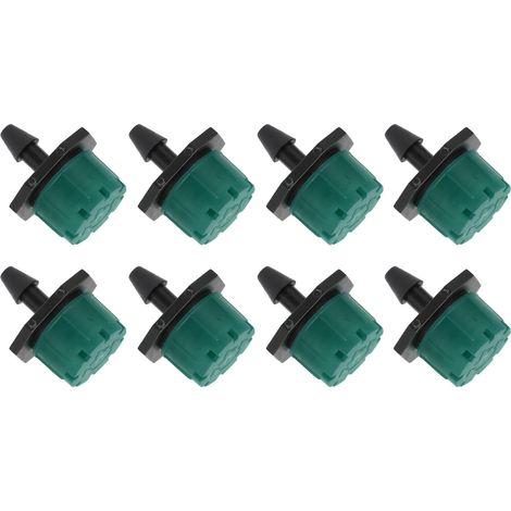 100 Stück 360 Grad verstellbare Bewässerungssprinkler 1/4 Zoll Tropfbewässerungsemitter für Bewässerungssysteme (Grün) (1/5)